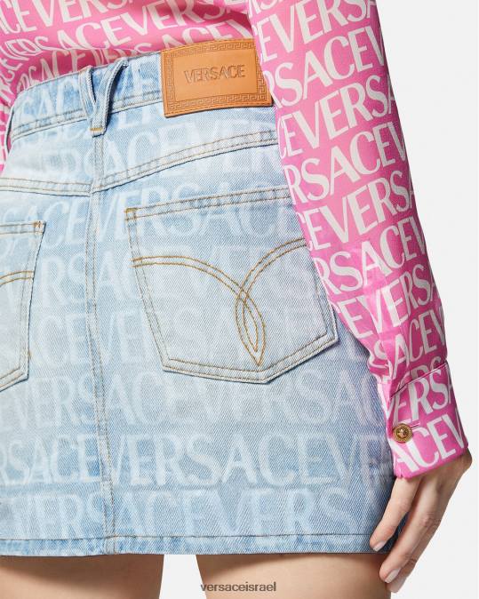 נשים Versace כְּחוֹל חצאית מיני ג'ינס הַלבָּשָׁה N8T2168