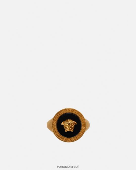 גברים Versace זהב שחור טבעת מדוזה אמייל אביזרים N8T21692