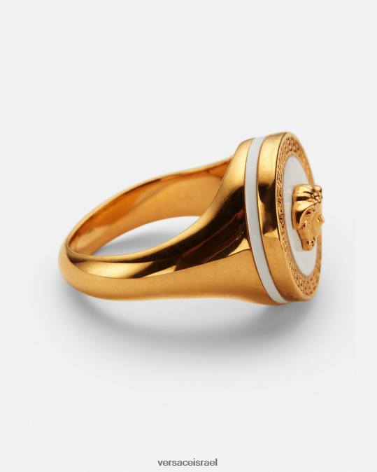 גברים Versace זהב ולבן טבעת מדוזה אמייל אביזרים N8T21693