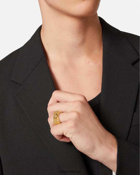 גברים Versace זהב טבעת לוגו מדוזה אביזרים N8T21694
