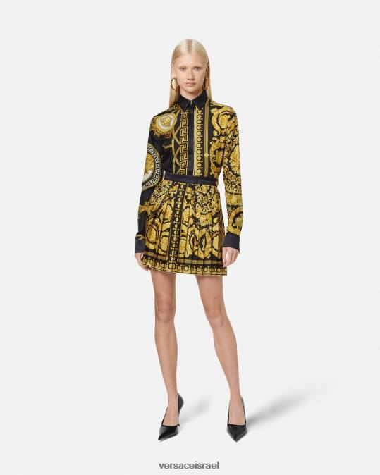 נשים Versace הדפס חצאית קפלים ברוק הַלבָּשָׁה N8T2169