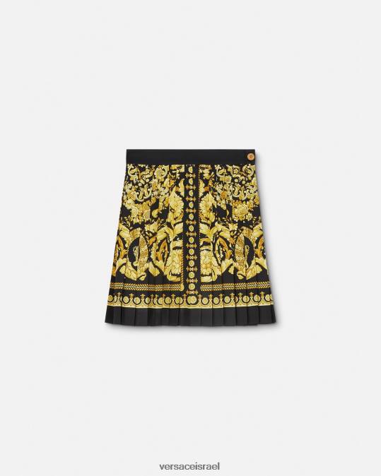 נשים Versace הדפס חצאית משי קפלי בארוק הַלבָּשָׁה N8T2170