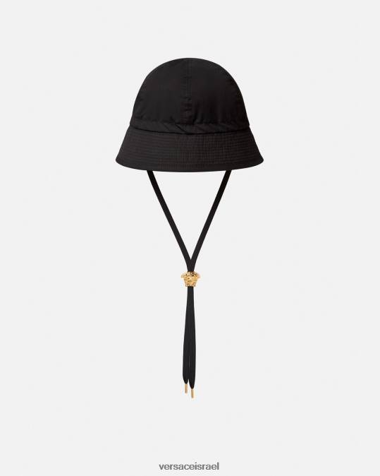 נשים Versace שָׁחוֹר כובע דלי מדוזה אביזרים N8T21700