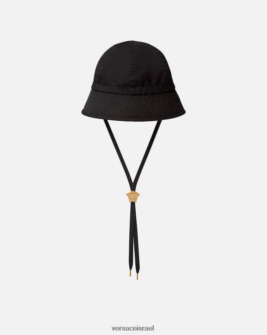 נשים Versace שָׁחוֹר כובע דלי מדוזה אביזרים N8T21700