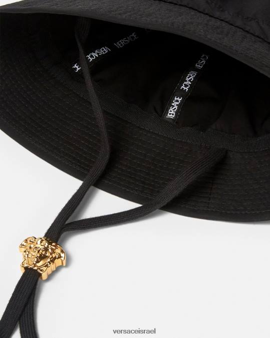 נשים Versace שָׁחוֹר כובע דלי מדוזה אביזרים N8T21700