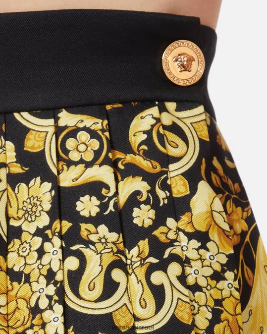 נשים Versace הדפס חצאית משי קפלי בארוק הַלבָּשָׁה N8T2170