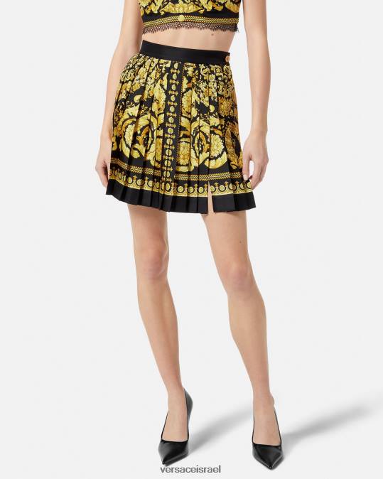 נשים Versace הדפס חצאית משי קפלי בארוק הַלבָּשָׁה N8T2170