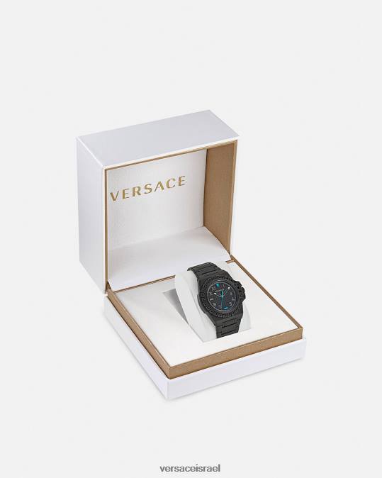 גברים Versace שָׁחוֹר שעון תגובה של גרקה אביזרים N8T21711
