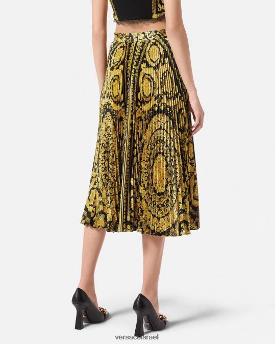 נשים Versace הדפס חצאית מידי קפלים בארוקו הַלבָּשָׁה N8T2171