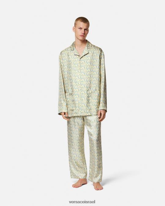 גברים Versace הדפס חולצת פיג'מה אובר תחתונים ובגדי חוף N8T21729