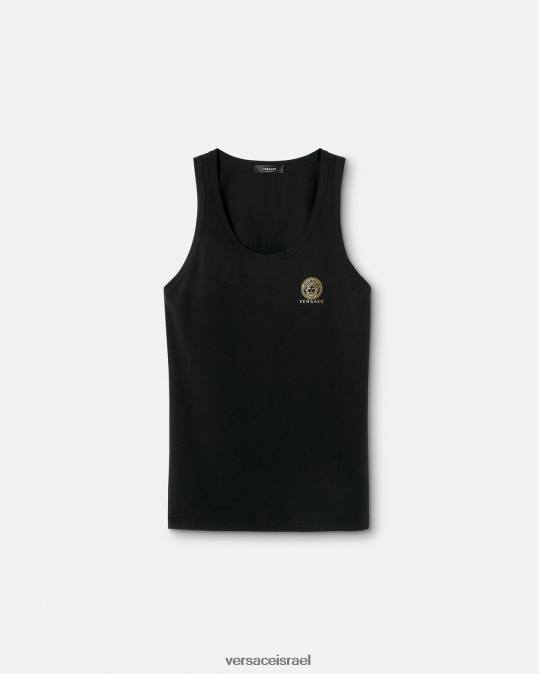 גברים Versace שָׁחוֹר גופיה ללא שרוולים מדוזה תחתונים ובגדי חוף N8T21734