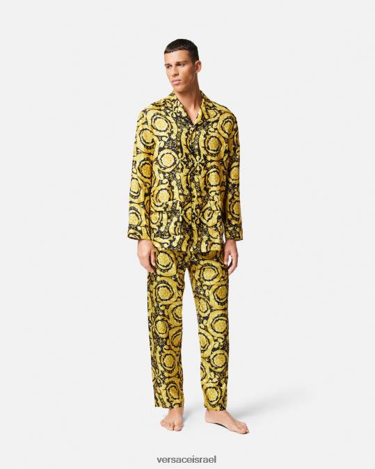 גברים Versace הדפס תחתוני פיג'מה משי בהדפס בארוק תחתונים ובגדי חוף N8T21736