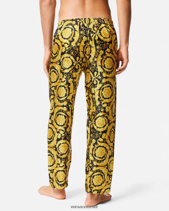 גברים Versace הדפס תחתוני פיג'מה משי בהדפס בארוק תחתונים ובגדי חוף N8T21736