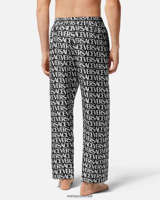 גברים Versace שחור & הדפס תחתונים של פיג'מה תחתונים ובגדי חוף N8T21738