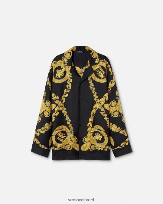 גברים Versace הדפס חולצת פיג'מה בארוק מסצ'רה תחתונים ובגדי חוף N8T21741
