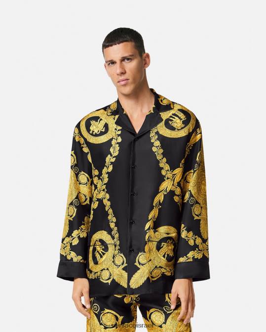 גברים Versace הדפס חולצת פיג'מה בארוק מסצ'רה תחתונים ובגדי חוף N8T21741
