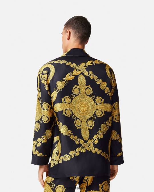 גברים Versace הדפס חולצת פיג'מה בארוק מסצ'רה תחתונים ובגדי חוף N8T21741