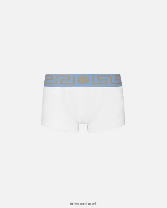 גברים Versace לבן גזעי גבול גרקה תחתונים ובגדי חוף N8T21744