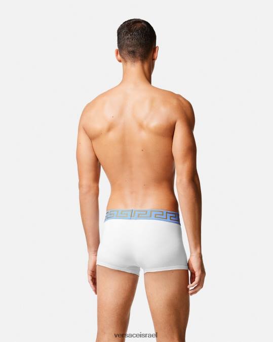 גברים Versace לבן גזעי גבול גרקה תחתונים ובגדי חוף N8T21744