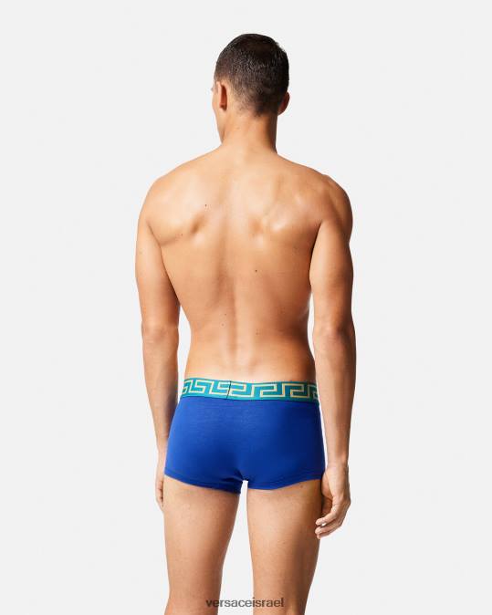 גברים Versace כְּחוֹל גזעי גבול גרקה תחתונים ובגדי חוף N8T21745