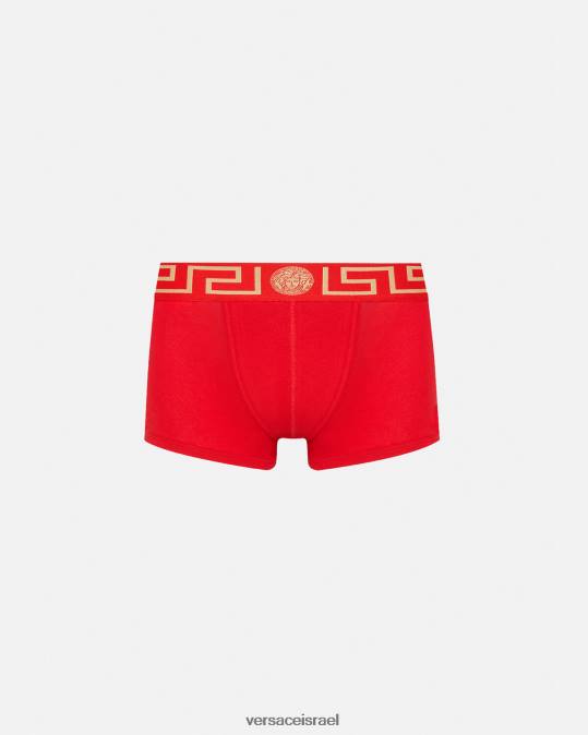 גברים Versace אָדוֹם גזעי גבול גרקה תחתונים ובגדי חוף N8T21754