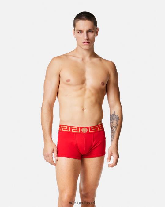גברים Versace אָדוֹם גזעי גבול גרקה תחתונים ובגדי חוף N8T21754
