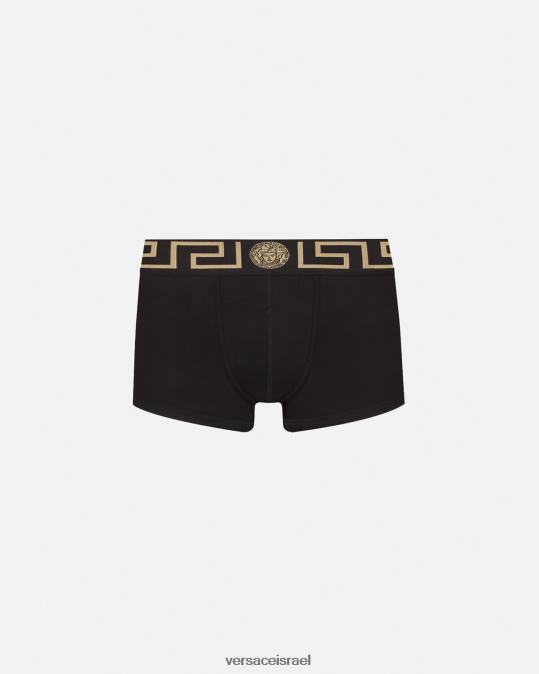 גברים Versace שָׁחוֹר גזעי גבול גרקה תחתונים ובגדי חוף N8T21755