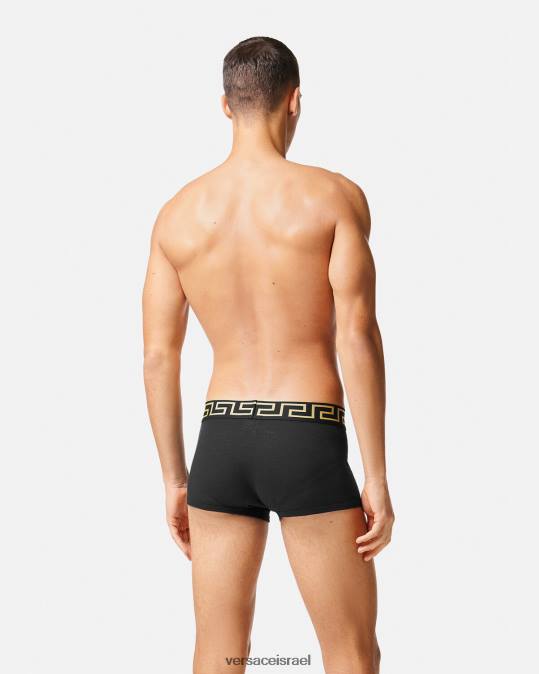 גברים Versace שָׁחוֹר גזעי גבול גרקה תחתונים ובגדי חוף N8T21755