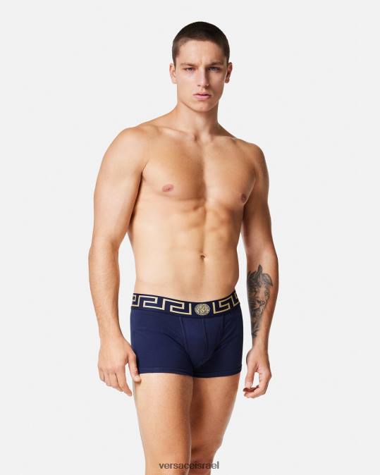 גברים Versace כְּחוֹל גזעי גבול גרקה תחתונים ובגדי חוף N8T21756
