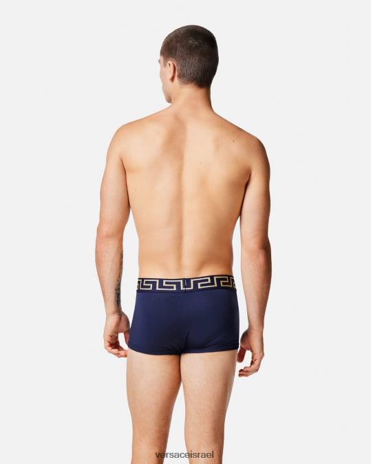 גברים Versace כְּחוֹל גזעי גבול גרקה תחתונים ובגדי חוף N8T21756