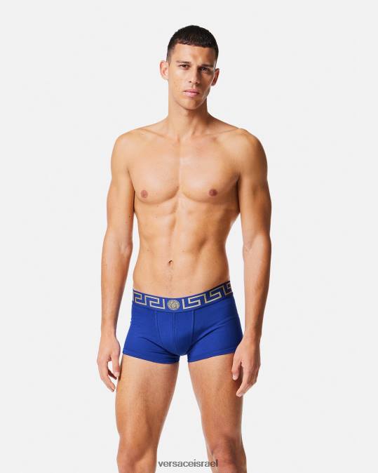 גברים Versace כְּחוֹל גזעי גבול גרקה תחתונים ובגדי חוף N8T21757