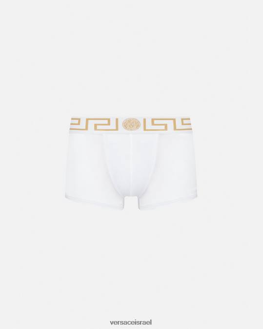 גברים Versace זהב לבן גזעי גבול גרקה תחתונים ובגדי חוף N8T21758