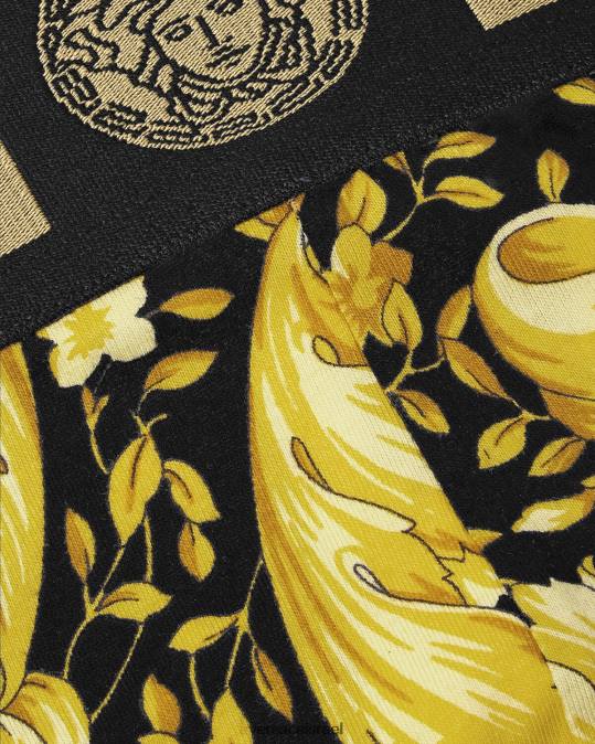 גברים Versace שָׁחוֹר רצועת ברוק תחתונים ובגדי חוף N8T21768