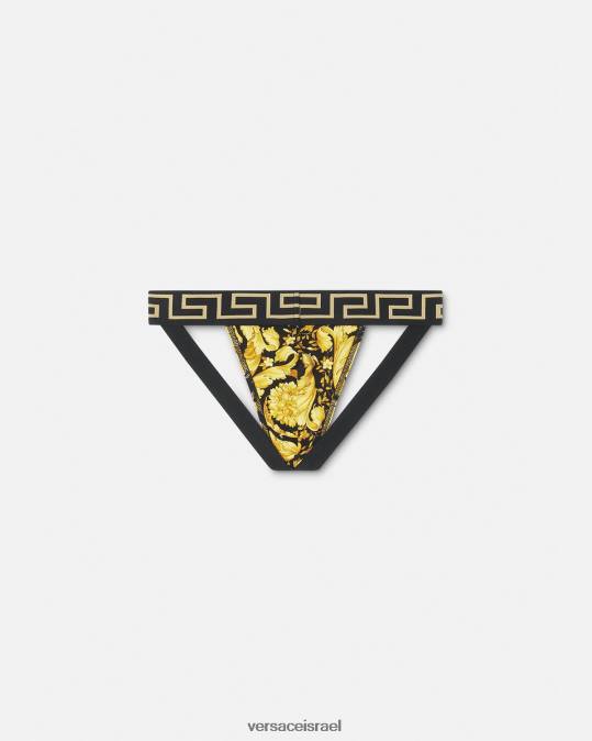 גברים Versace שָׁחוֹר רצועת ברוק תחתונים ובגדי חוף N8T21768