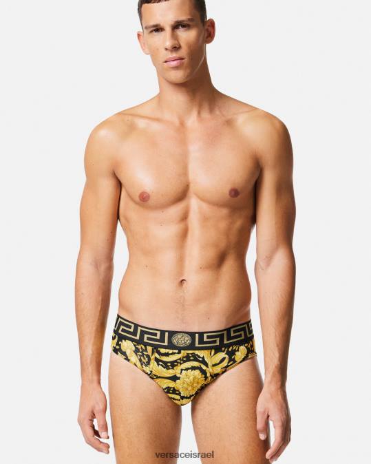 גברים Versace שָׁחוֹר תחתוני בארוק תחתונים ובגדי חוף N8T21769