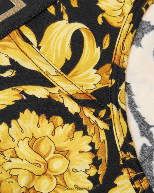 גברים Versace שָׁחוֹר תחתוני בארוק תחתונים ובגדי חוף N8T21769