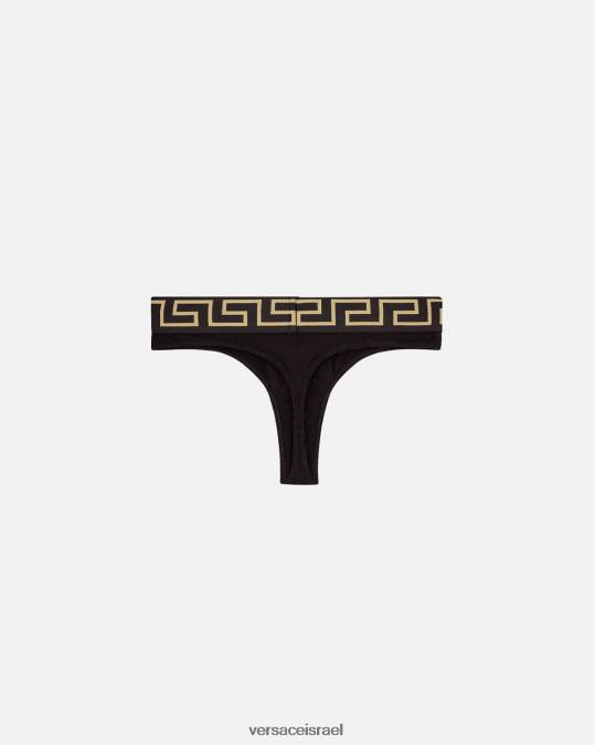 גברים Versace שָׁחוֹר חוטיני גרקה גבול תחתונים ובגדי חוף N8T21770