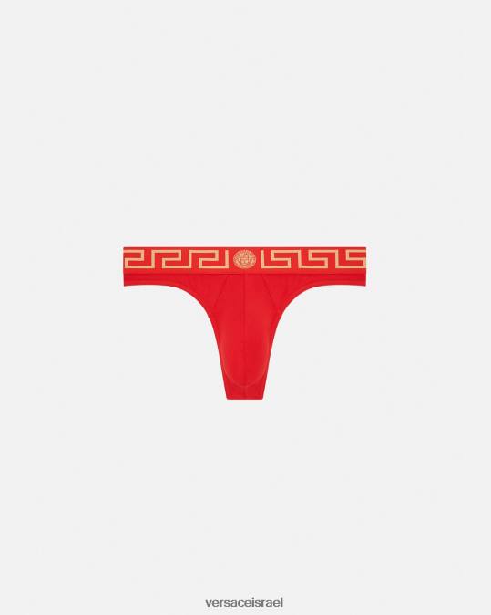 גברים Versace אָדוֹם חוטיני גרקה גבול תחתונים ובגדי חוף N8T21771