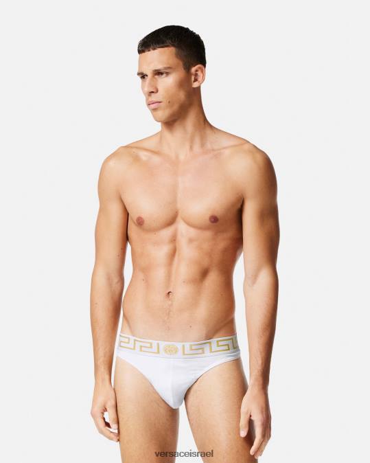 גברים Versace זהב לבן חוטיני גרקה גבול תחתונים ובגדי חוף N8T21772