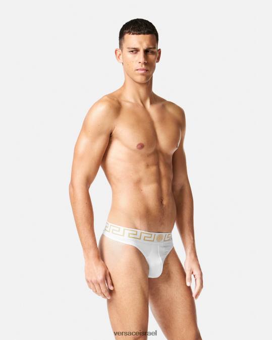 גברים Versace זהב לבן חוטיני גרקה גבול תחתונים ובגדי חוף N8T21772