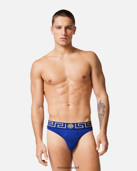 גברים Versace כְּחוֹל חוטיני גרקה גבול תחתונים ובגדי חוף N8T21773
