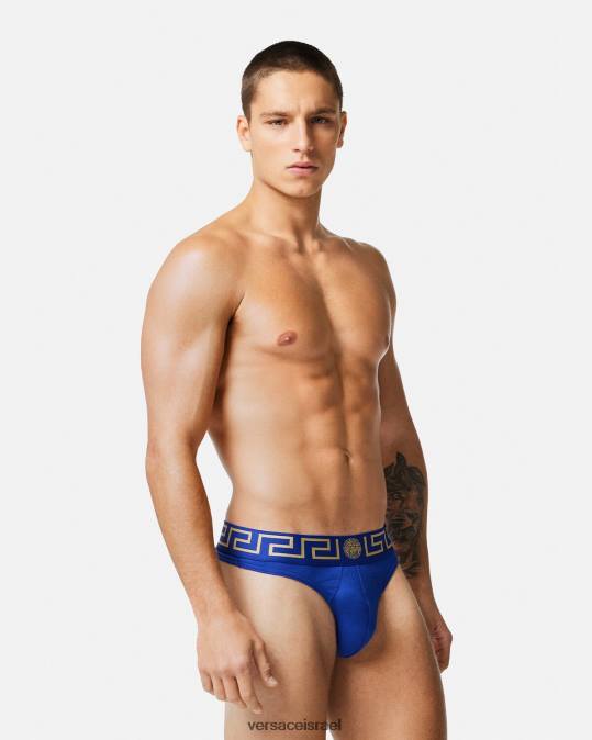 גברים Versace כְּחוֹל חוטיני גרקה גבול תחתונים ובגדי חוף N8T21773