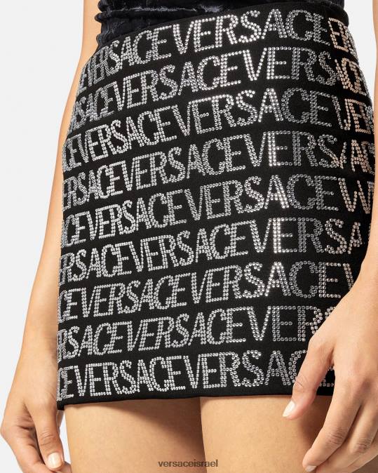 נשים Versace שָׁחוֹר חצאית מיני קריסטל הַלבָּשָׁה N8T2177