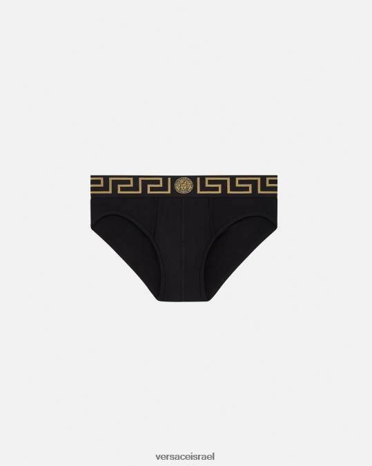 גברים Versace שָׁחוֹר תחתוני גבול גרקה תחתונים ובגדי חוף N8T21785