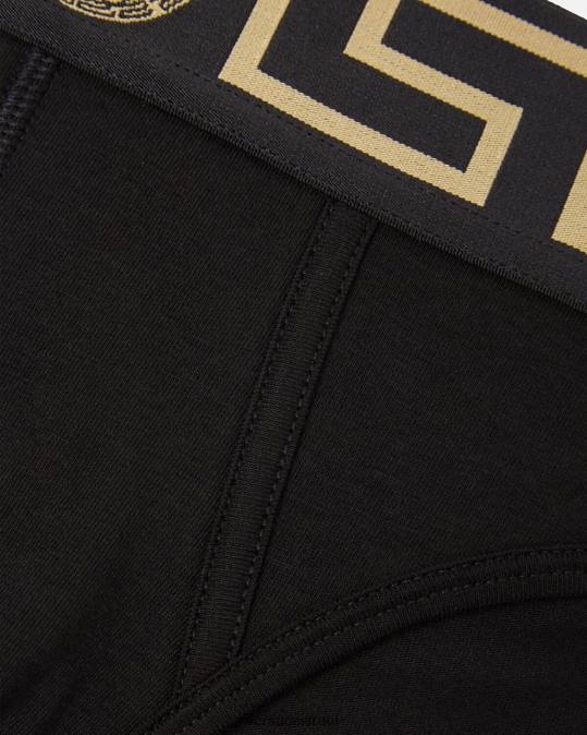 גברים Versace שָׁחוֹר תחתוני גבול גרקה תחתונים ובגדי חוף N8T21785