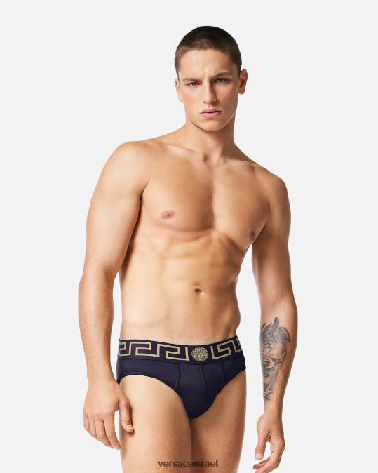 גברים Versace כְּחוֹל תחתוני גבול גרקה תחתונים ובגדי חוף N8T21786