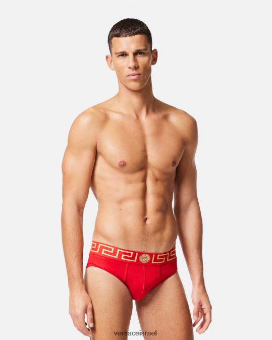 גברים Versace אָדוֹם תחתוני גבול גרקה תחתונים ובגדי חוף N8T21788