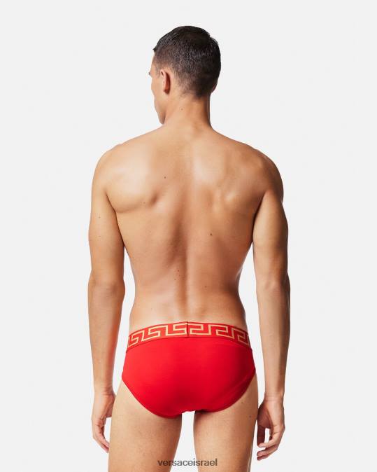 גברים Versace אָדוֹם תחתוני גבול גרקה תחתונים ובגדי חוף N8T21788