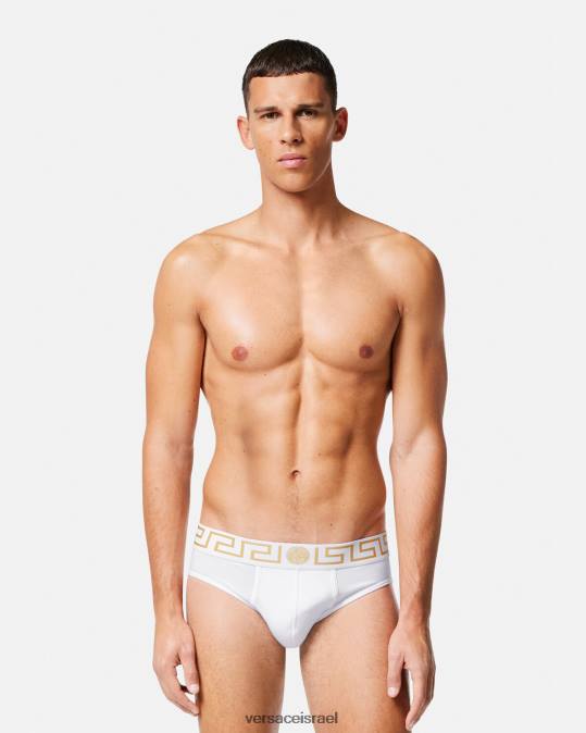 גברים Versace זהב לבן תחתוני גבול גרקה תחתונים ובגדי חוף N8T21789