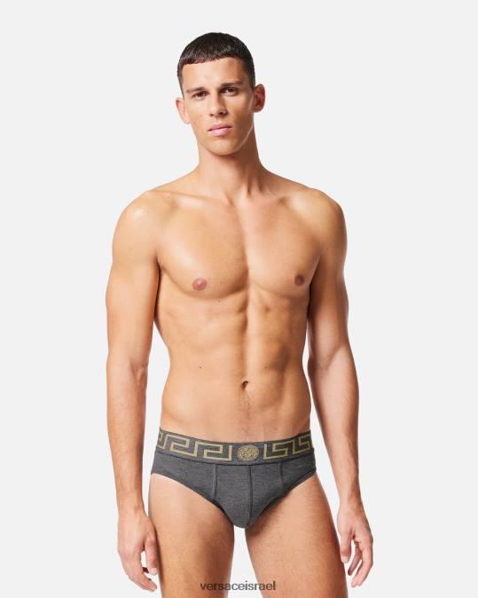 גברים Versace אפור תחתוני גבול גרקה תחתונים ובגדי חוף N8T21790